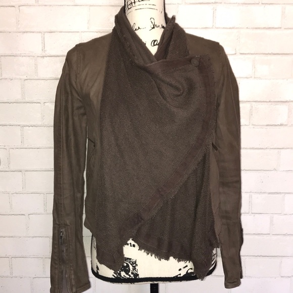 Free People Drape front denim jacket - Picture 2 of 7